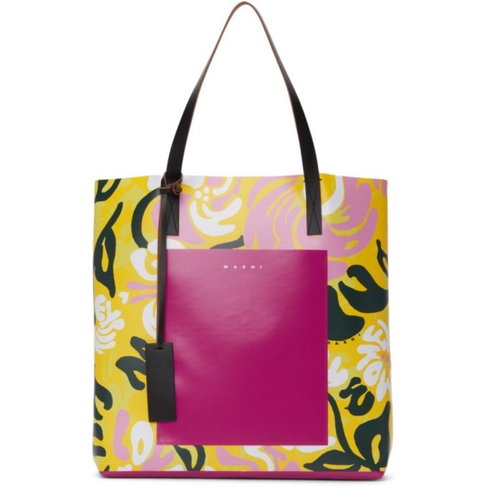 Marni Yellow and Pink Euphoria Print Tote